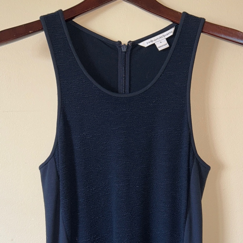 Diane Von Furstenberg Navy Blue Teyla Racerback Stretch Dress